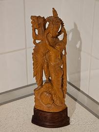 Scultura indiana legno Krishna & Rada 30 cm