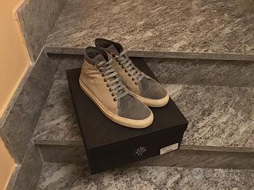 Eleventy snikers pelle scamosciata e tessuto