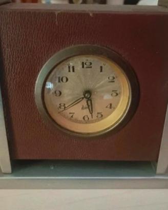 orologio vintage tedesco da tavolo in cuoio 