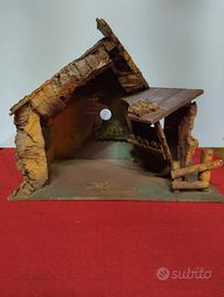 Capanna presepe vuota senza statuine addobbi 