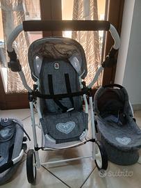 Trio passeggino bambole Chic 2000 3 in uno grigio 