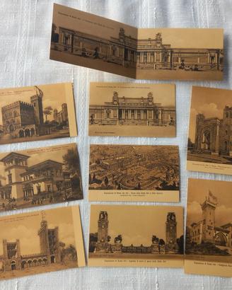9 Cartoline Esposizione Roma 1911 /1 rara apribile