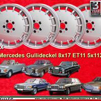 4 pz cerchi Mercedes Gullideckel 8x17 ET11 5x112