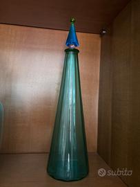 Bottiglia Vetro Murano Verde Smeraldo