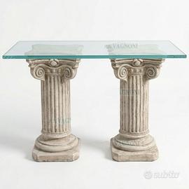 COPPIA COLONNE CAPITELLO CEMENTO BASE PER TAVOLO
