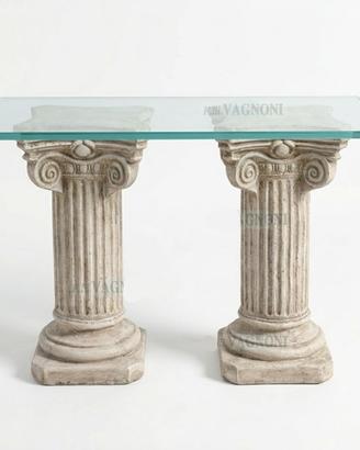 COPPIA COLONNE CAPITELLO CEMENTO BASE PER TAVOLO