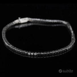 TENNIS BRACCIALE ORO 18KT BRILLANTI NERI E BIANCHI