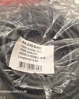 Cavo per Monitor VGA Full HD 6 metri