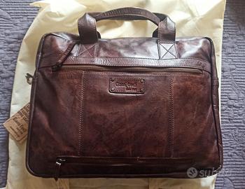 Borsa da lavoro in pelle con tracolla Gianni Conti