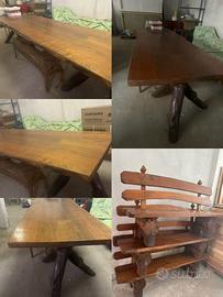 tavolo e sedia a legno