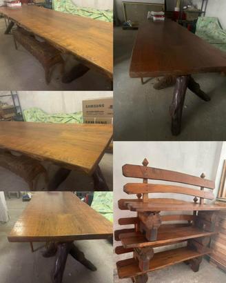 tavolo e sedia a legno