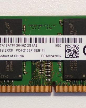 8GB Ram Micron DDR4 PC4-2133P Sodimm