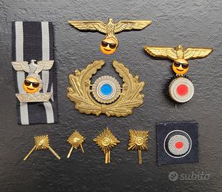 Set 9 fregi metallici copie tedesche rievocazione