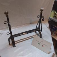 S -184- Coppia alari per camino in ferro battuto