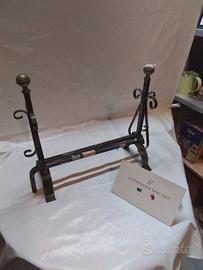 S -184- Coppia alari per camino in ferro battuto