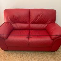 🛋️ Set divani in  ecopelle rossa – 3 pezzi