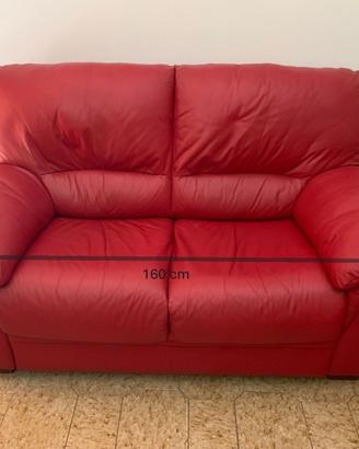 🛋️ Set divani in  ecopelle rossa – 3 pezzi