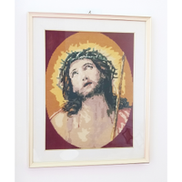 Quadro a mezzo punto fatto a mano con Cristo