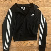 felpa nera adidas con zip e colletto