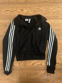 felpa nera adidas con zip e colletto