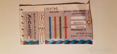 BIGLIETTO STADIO INTER TORINO  CON AUTOGRAFO