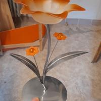 
fiore in acciaio o alluminio porti candela natale