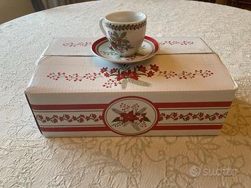 Set 4 tazzine da caffè con piattino - Natale