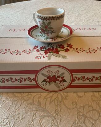 Set 4 tazzine da caffè con piattino - Natale