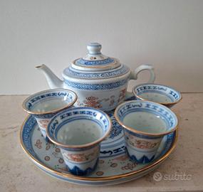 Set Tè/Sakè Porcellana Cinese Vintage