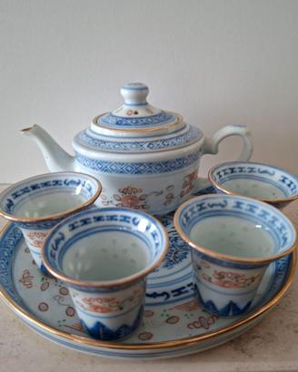 Set Tè/Sakè Porcellana Cinese Vintage