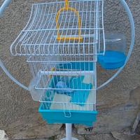Gabbia uccellini completa di accessori
