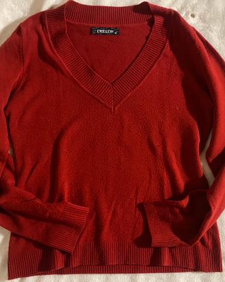 Maglione rosso in lana e cachemire