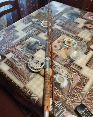 Canna da pesca anni 40 anni 60 in bamboo refendu,