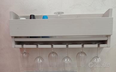 porta bicchieri in legno abete 