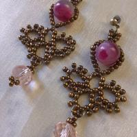 Orecchini vintage artigianali Agata Cristalllo 