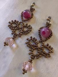 Orecchini vintage artigianali Agata Cristalllo 