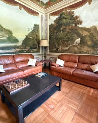 Divani in pelle 3 posti- colore cognac