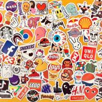 100 Stickers adesivi colorati brand famosi nuovi