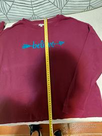 Felpa OVS Bordeaux "Believe" - Taglia XL