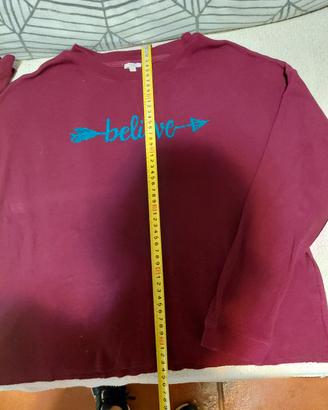 Felpa OVS Bordeaux "Believe" - Taglia XL