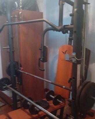 palestra domyos completa di pesi e bilanceri