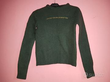 Maglioncino maglione pura lana Benetton verde