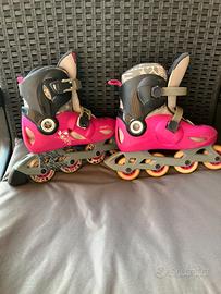 Pattini in linea bambino rosa taglia 32 - 34