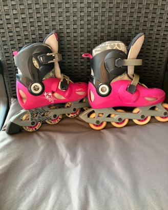 Pattini in linea bambino rosa taglia 32 - 34