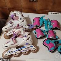 pattini a rotelle roller più paracolpi 
