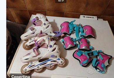 pattini a rotelle roller più paracolpi 