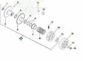 Puleggia secondaria completa Aprilia Rally 50 AP82