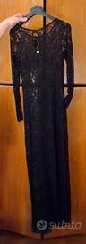 Vestito lungo in pizzo nero
