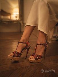 Dolce & Gabbana sandali tacco alto  pelle pitone