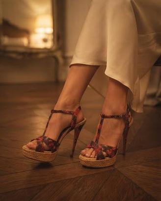 Dolce & Gabbana sandali tacco alto  pelle pitone